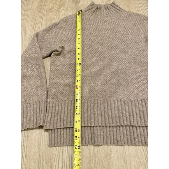 Everlane Cashmere Stroopwafel Honeycomb Turtleneck Sweater XS Oatmeal Luxury - Picture 11 of 11
